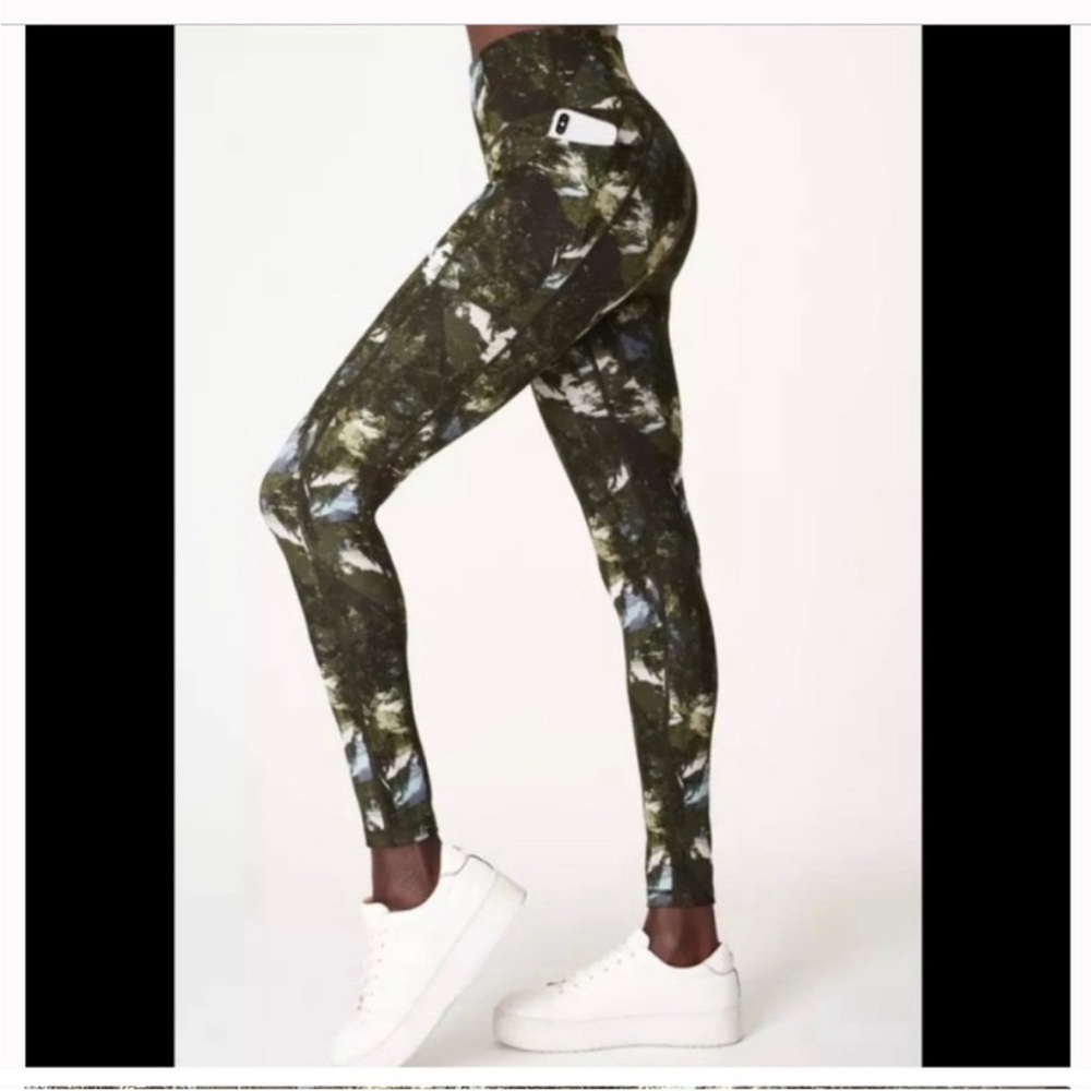 Sweaty Betty super sculpt high rise green forest print leggings S